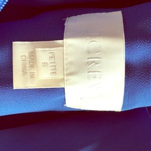 J Crew cobalt blue satin cocktail dress.